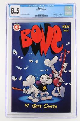Bone #1 CARTOON 1991 CGC 8.5 VF+ 1st Issue - Fone, Phoney and Smiley Bone App!