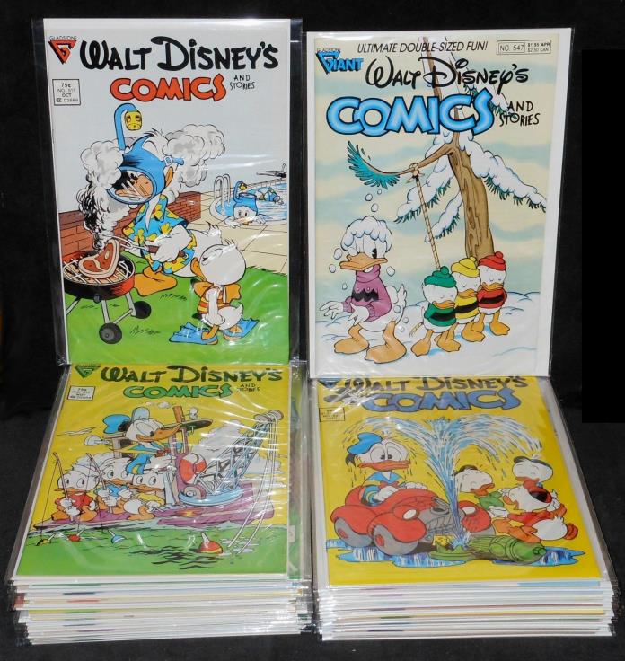 Lot of 37 Walt Disney Comics & Stories #511 to #547 - 1986, Carl Barks - all NM