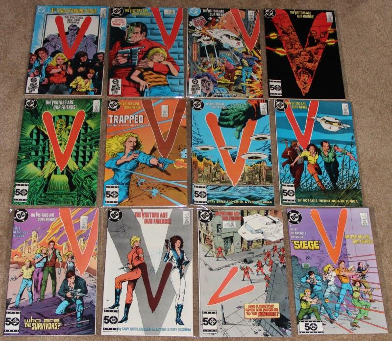 DC V The Visitors Comic Book Lot of 12 Plus The V Files 3 Book Set