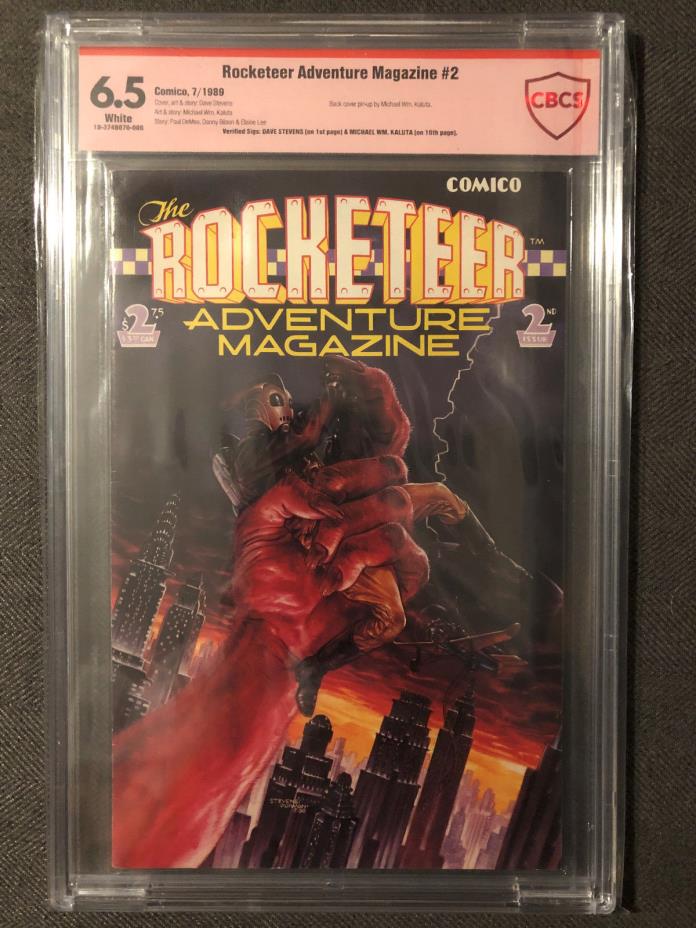 Rocketeer Adventure Magazine #2 CBCS 6.5 signed Dave Stevens & Michael Kaluta