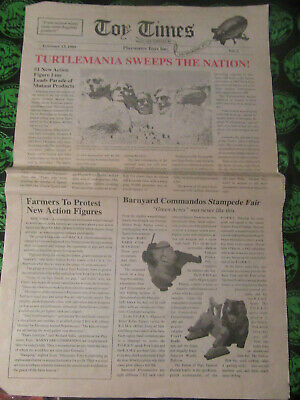 TMNT Ninja Turtles Toy Times Turtlemania Sweeps The Nation Newspaper Rare