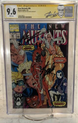 The New Mutants #98 CGC Comic Book 9.6 Signed Stan Lee Rob Liefield 1st Deadpool
