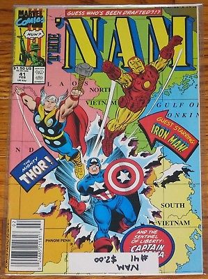 THE NAM #41 (1990) Marvel war comic book IRON MAN THOR CAPTAIN AMERICA