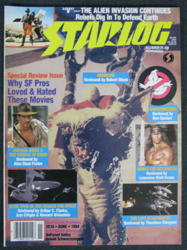 STAR LOG, THE SCIENCE FICTION UNIVERSE, NOVEMBER 1984, NUMBER 88, INDIANA JONES