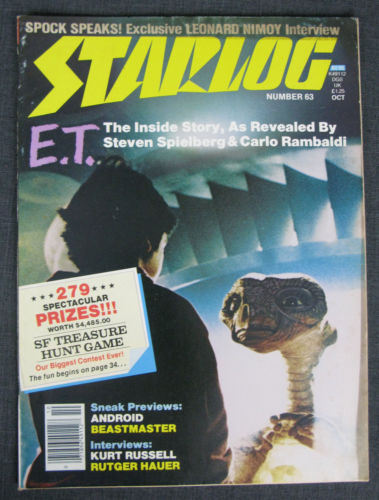 STAR LOG, THE SCIENCE FICTION UNIVERSE, OCTOBER 1982, NUMBER 63, E.T., SPIELBERG