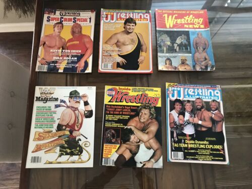 6 Vintage 1980's Wrestling Magazines~Lawler~Hulk~Tojo~Rock N Roll~Fabulous Ones~