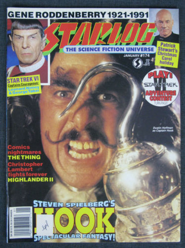 STAR LOG, THE SCIENCE FICTION UNIVERSE, JANUARY 1992, NUMBER 174 HOOK, STAR TREK