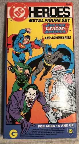1985 DC COMICS JUSTICE LEAGUE OF AMERICA HEROES AND ADVERSARIES METAL FIGURE SET