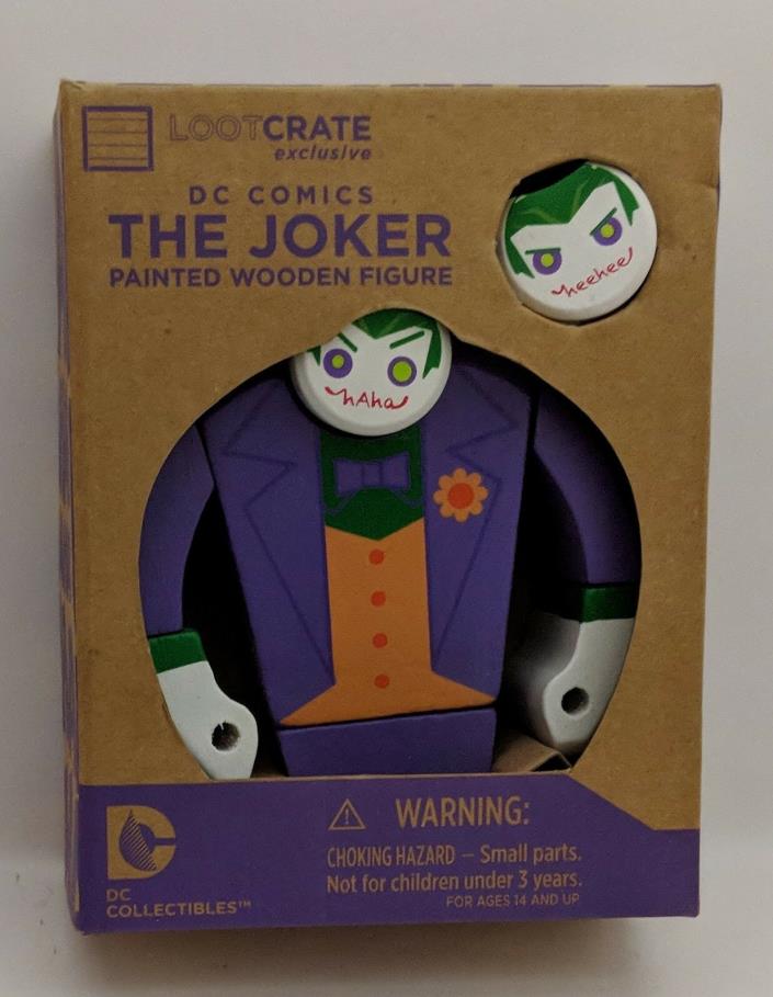 Lootcrate Exclusive DC Comics The Joker Painted Wooden Figure, New