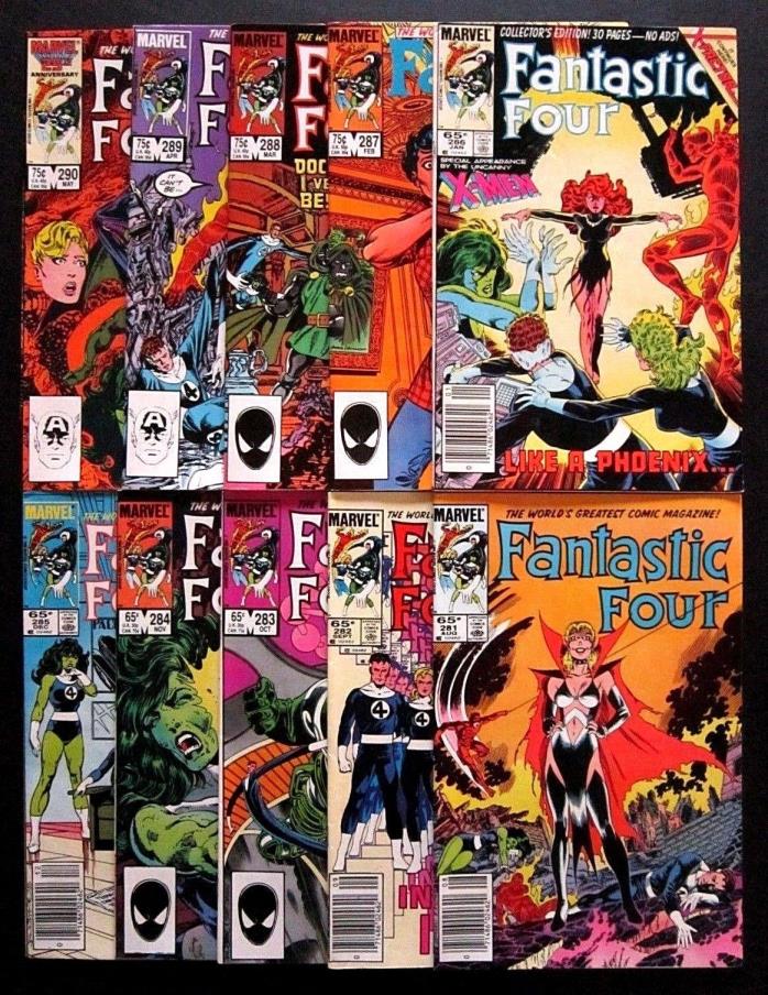 FANTASTIC FOUR #281 282 283 284 285 286 287 288 289 290 FN/VF to NM 10 issue run