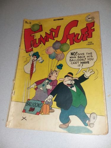 Funny Stuff #14 dc comics 1946 Golden Age cartoon kids jokes batman 37 joker ad