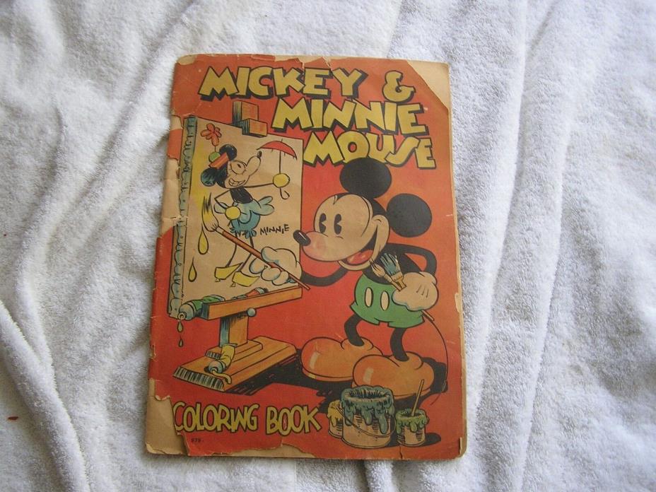 Vintage Mickey Minnie Mouse Coloring Book