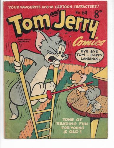 Tom & Jerry Comics #64 1950's Australian Ladder Cover!