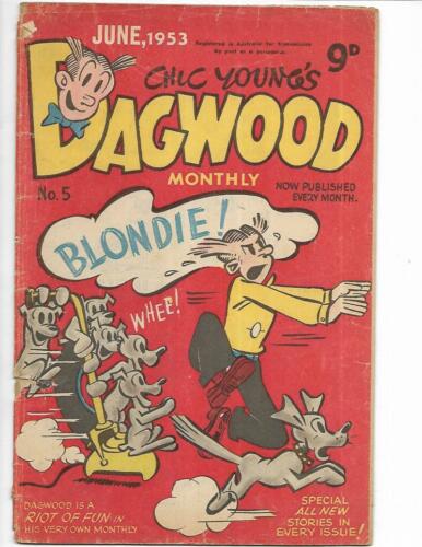 Dagwood #5 1953 Australian Pups On Vacuum Cover!