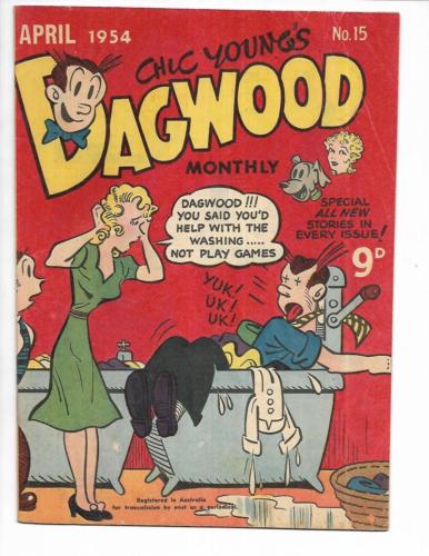 Dagwood #15 1954 Australian Tie In Wringer Cover!