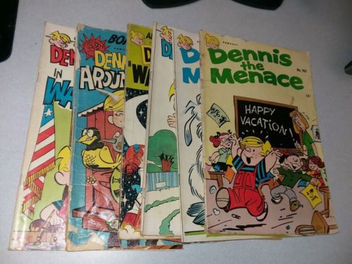 Dennis The Menace 6 Issue Vintage Comics Lot Run Set Collection fawcett rare