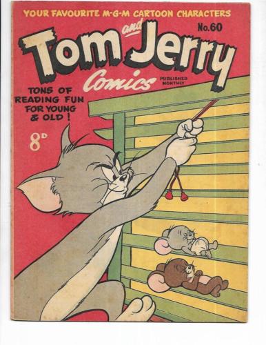 Tom & Jerry Comics #60 1950's Australian Napping On Blinds Cover!