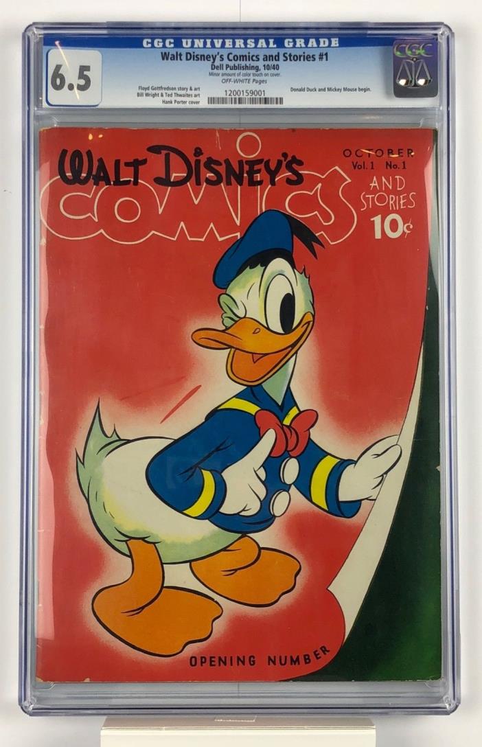 Very Rare Walt Disney's Comics and Stories #1 CGC 6.5 Donald Duck Mickey Mouse