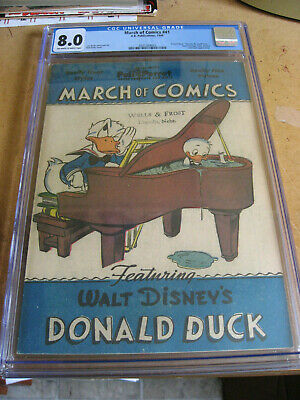MARCH OF COMICS 41 CGC 8.0 DONALD DUCK UNCLE SCROOGE BARKS 1949 HIGH GRADE