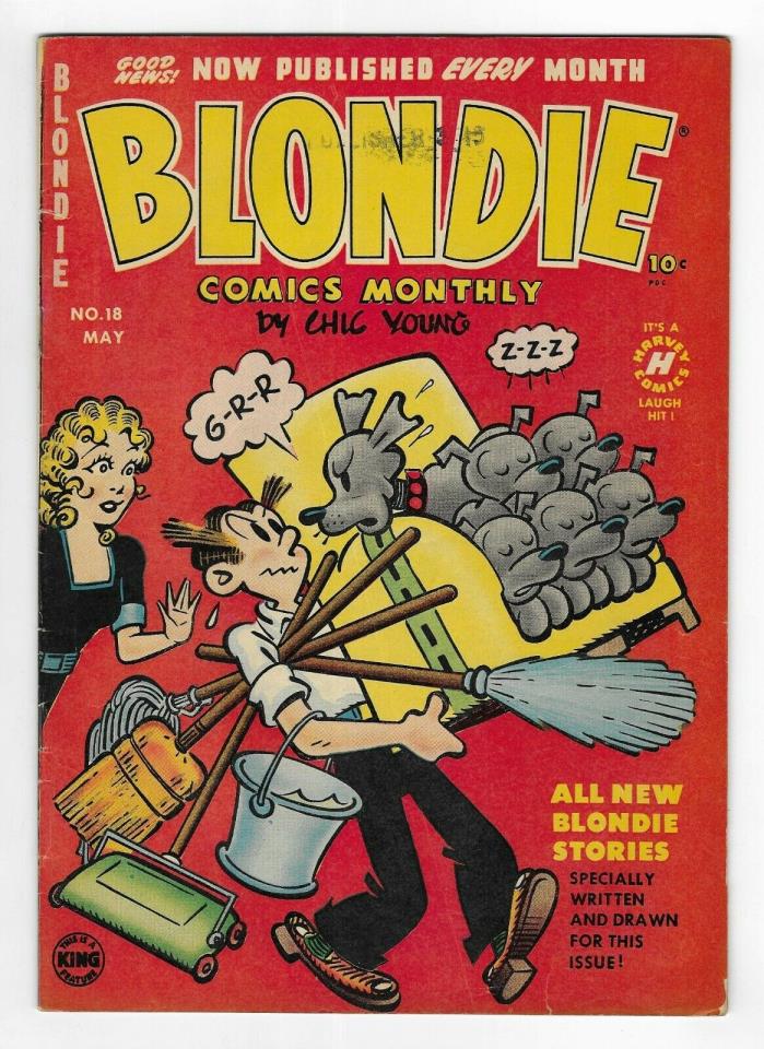 BLONDIE COMICS no.18 GOLDEN AGE HARVEY COMIC BOOK Dagwood CIRCA 1950 Chic Young