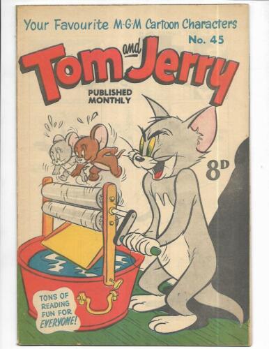 Tom & Jerry Comics #45 1950's Australian Wash Tub Cover!