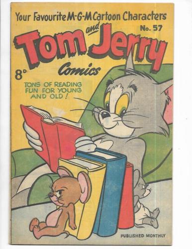 Tom & Jerry Comics #57 1950's Australian Book Ends Cover