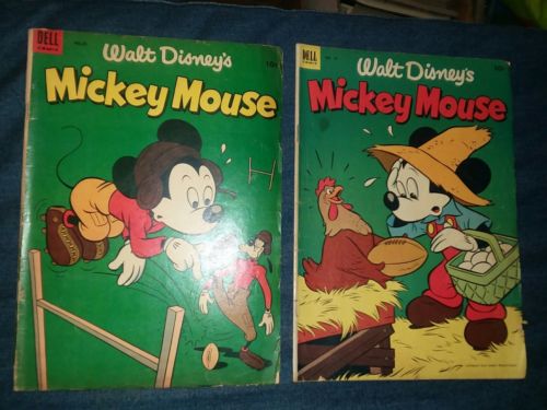 Walt disney's mickey mouse 32 38 dell golden age comics lot run set collection