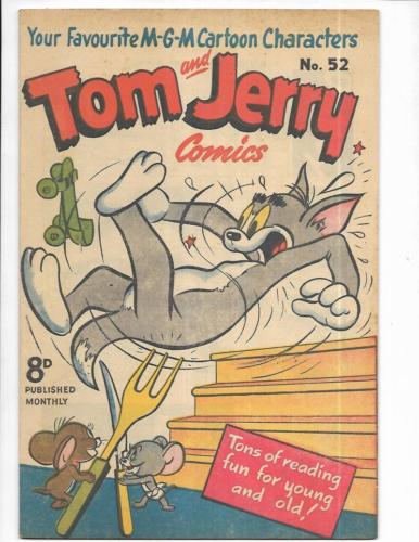 Tom & Jerry Comics #52 1950's Australian Roller Skate Cover!