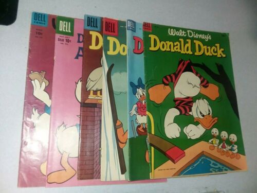 6 Issue Donald Duck Walt Disney carl barks art Dell Comics Lot Run Collection