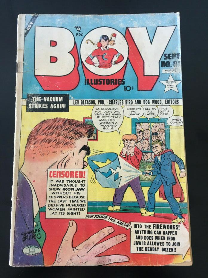 BOY COMICS #81-1952-Lev Gleason-Biro-Iron Jaw-sci fi!-Golden Age-Crimebuster