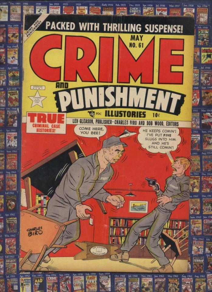 CRIME AND PUNISHMENT #61  LEV GLEASON  1953 Golden Age cops and robbers comic