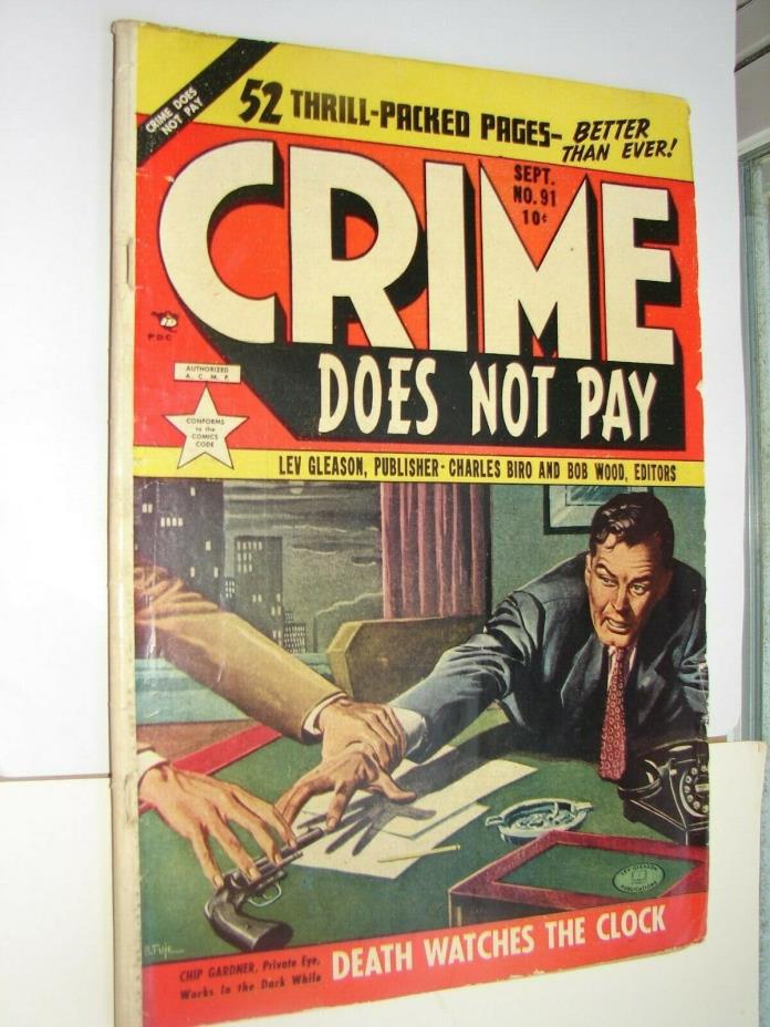 Crime Does Not Pay # 91( Sept 1950 Lev Gleason )  VG-