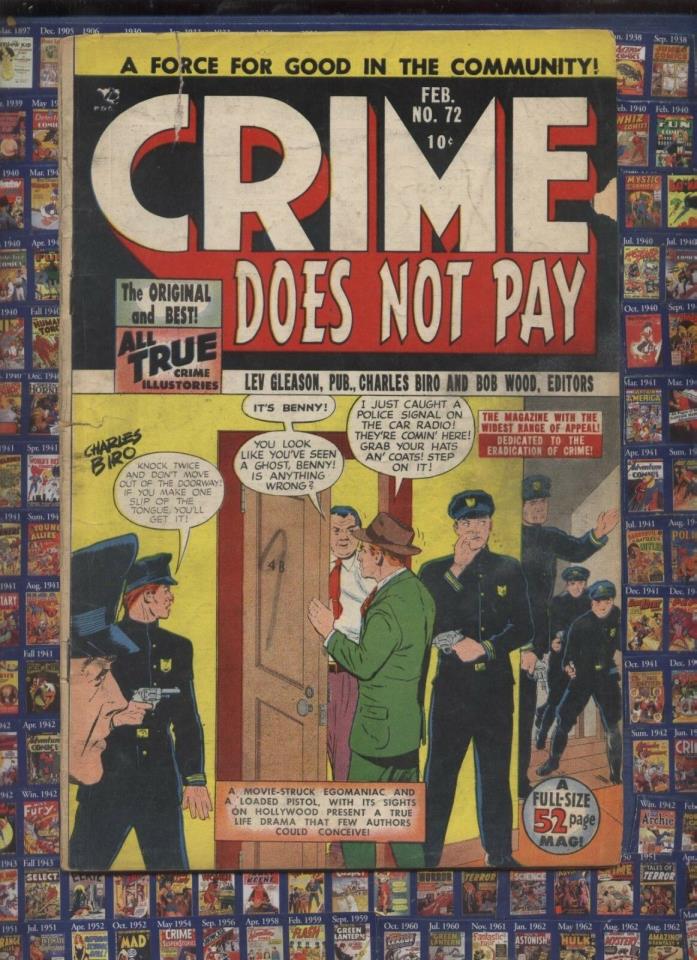 CRIME DOES NOT PAY #72 LEV GLEASON golden age comic