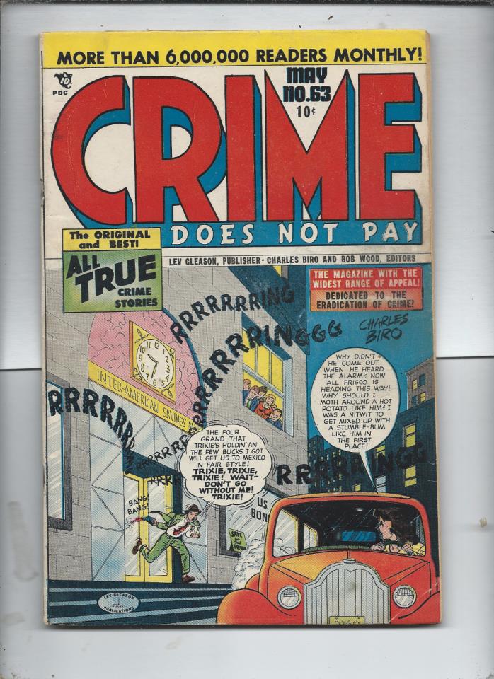 crime does not pay 63 vg+,contains list of resrictions lev gleason pub.