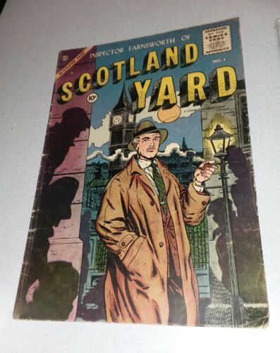 SCOTLAND YARD #1 GOLDEN AGE 1955 CHARLTON CRIME COMICS TEXAS RANGERS IN ACTION