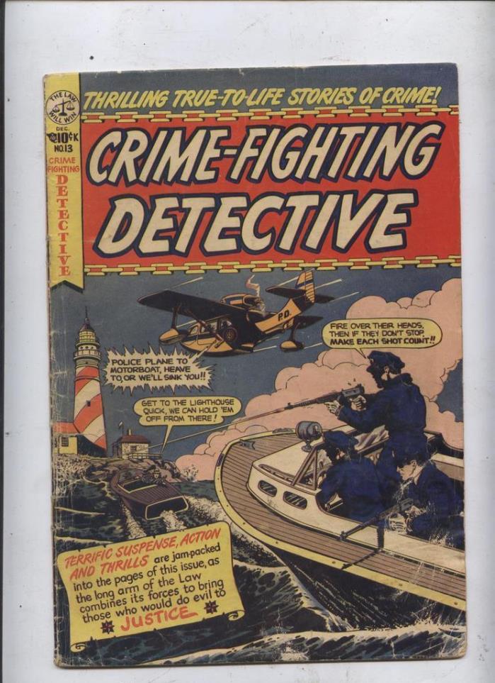 Crime Fighting detective #13 1951 Golden age pre code crime comic L.B cole cover