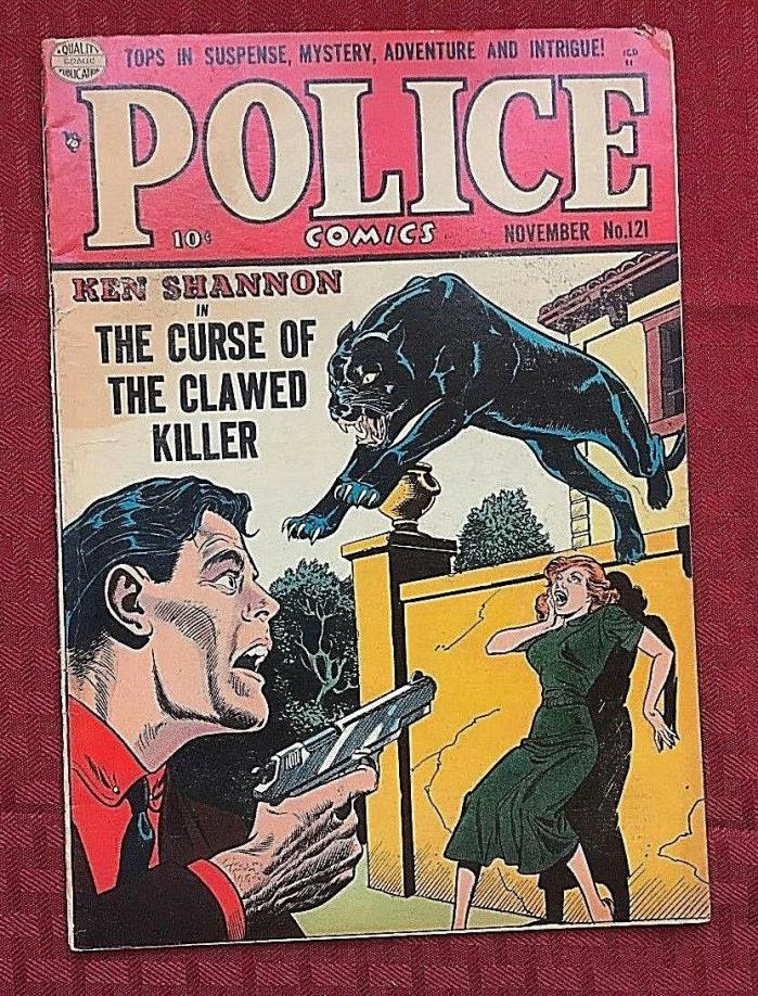 Police Comics #121 1952 Quality VG+  black panther cover