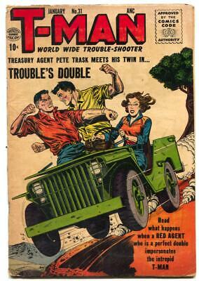 T-Man #31 1956- DOPE RING- Red Agent- comic G
