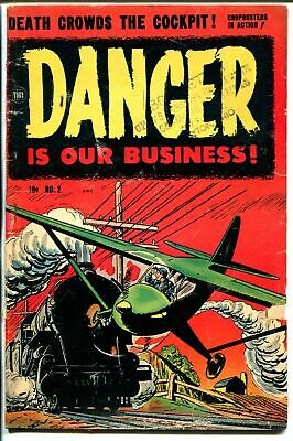 Danger Is Our Business #2 1954-Toby-Horror-crime-Spike & Bat-VG