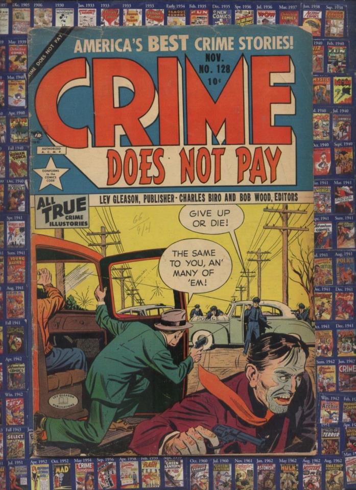 CRIME DOES NOT PAY #128 LEV GLEASON  1952 High Cost of Dying