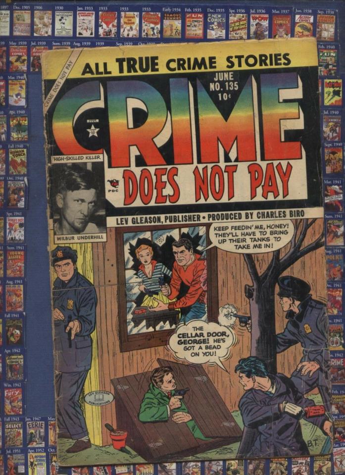 CRIME DOES NOT PAY #135 LEV GLEASON  1954 Death Rattle of Walter Underhill