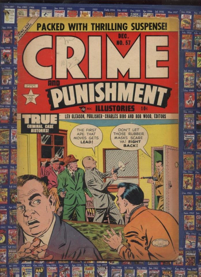CRIME AND PUNISHMENT #57  LEV GLEASON  1953 Golden Age cops and robbers comic