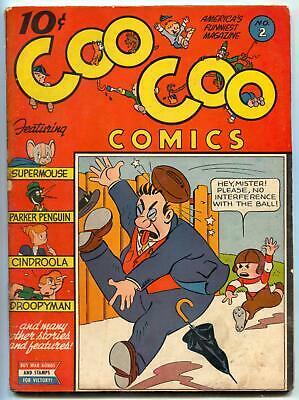 Coo Coo #2 1942- 2nd Supermouse- 1st Droopyman- Golden Age VG