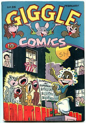 Giggle #26 1946- Superkatt- Golden Age funny Animals- High Grade VF-