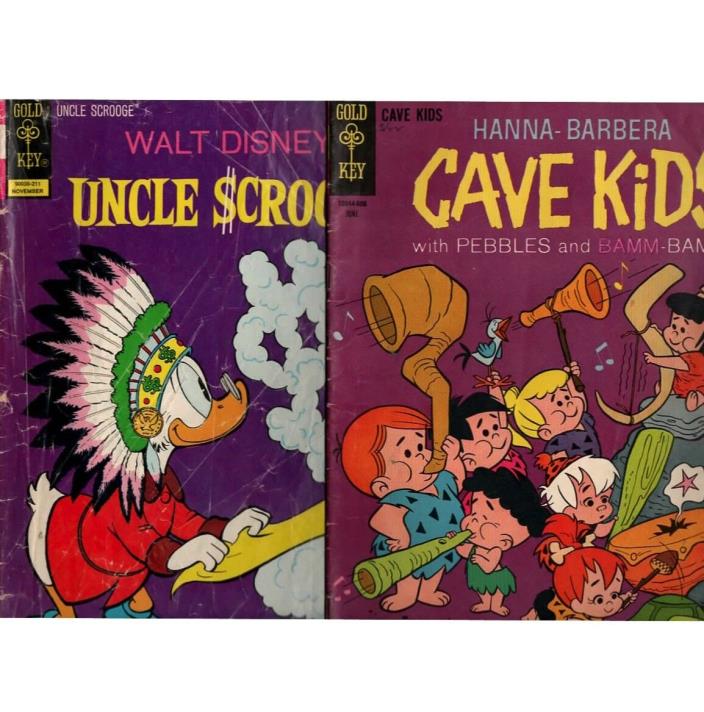 E106 Lot Of 6 Lower Grade Coverless Golden Age Comic Books W. Disney Flintstones