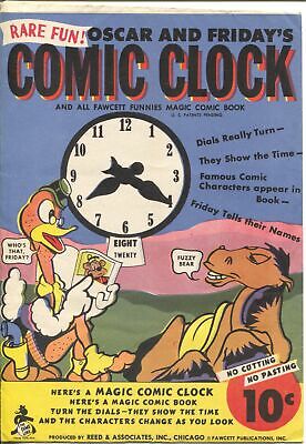 Oscar & Friday's Comic Clock 1940's-Fawcett-toy clock-original envelope-FN