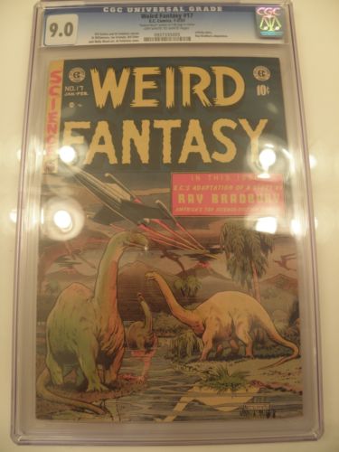 Weird Fantasy #17 1953 EC Comic Book CGC 9.0 SIGNED by Wally Wood Dinosaur Cover
