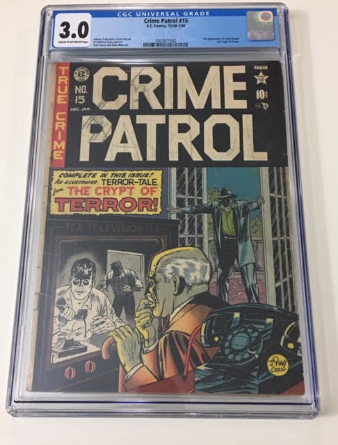 CRIME PATROL #15 (1950) CGC 3.0 GVG 1ST APP. CRYPT KEEPER