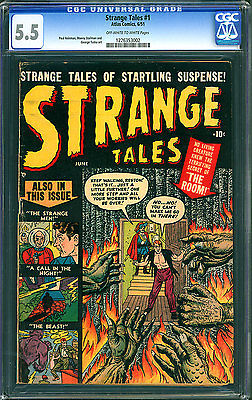 Strange Tales #1 CGC 5.5 FN- Unrestored Atlas Marvel 1st Issue Scarce OW/W Pages