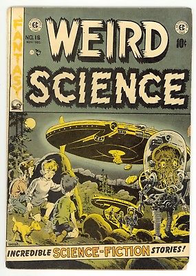 Weird Science (1950) #16 Wally Wood Cvr Art EC Pre-Code Flying Saucer Cvr GD